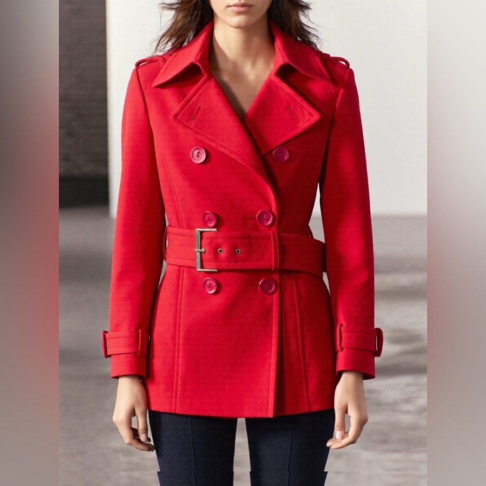 Striking Versace Vibrant Red Trench Coat